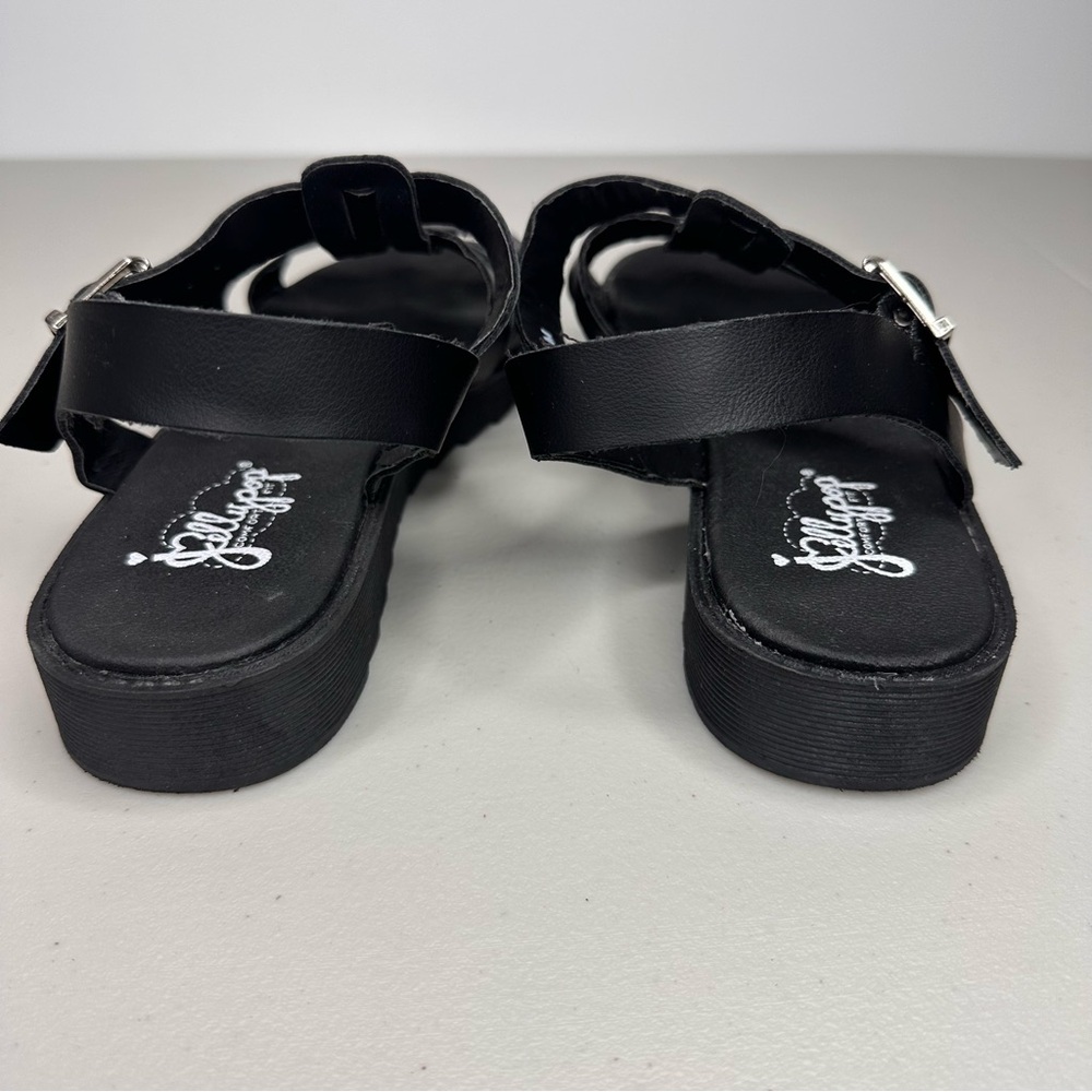 Jellypop Strappy Sandal Women’s Size 8 M Black Fisherman Gladiator Faux Leather - Picture 5 of 9